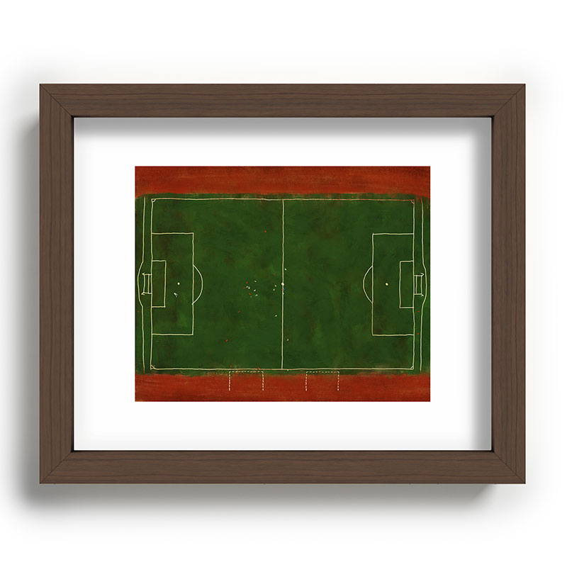 Society6 Design Studio Soccer Field Aerial Painting Recessed Framing Rectangle