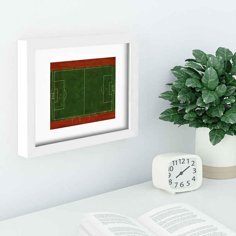 Society6 Design Studio Soccer Field Aerial Painting Recessed Framing Rectangle