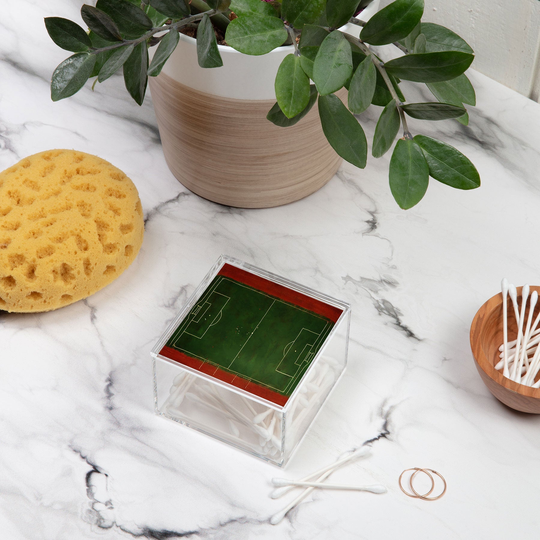 Society6 Design Studio Soccer Field Aerial Painting Acrylic Box