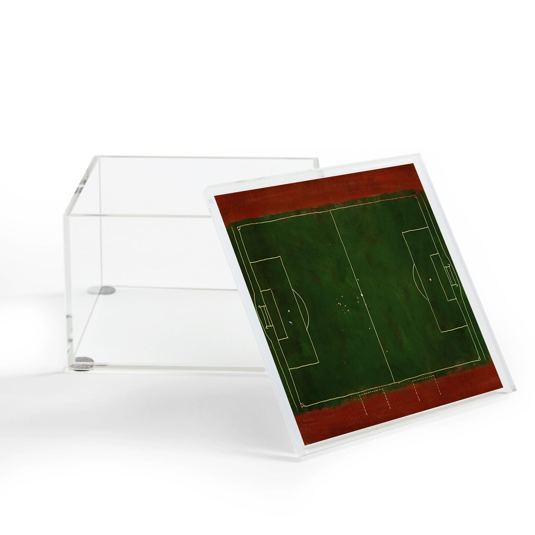 Society6 Design Studio Soccer Field Aerial Painting Acrylic Box