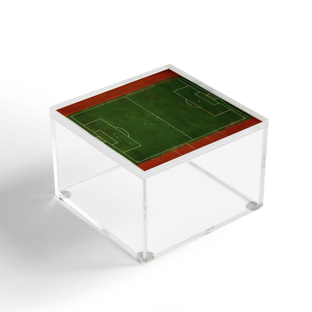 Society6 Design Studio Soccer Field Aerial Painting Acrylic Box