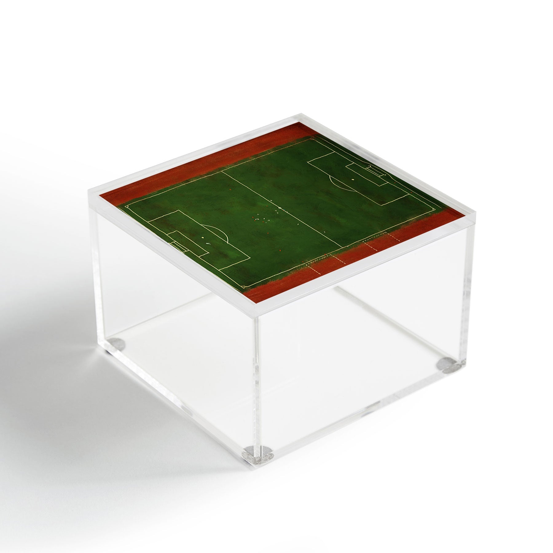 Society6 Design Studio Soccer Field Aerial Painting Acrylic Box