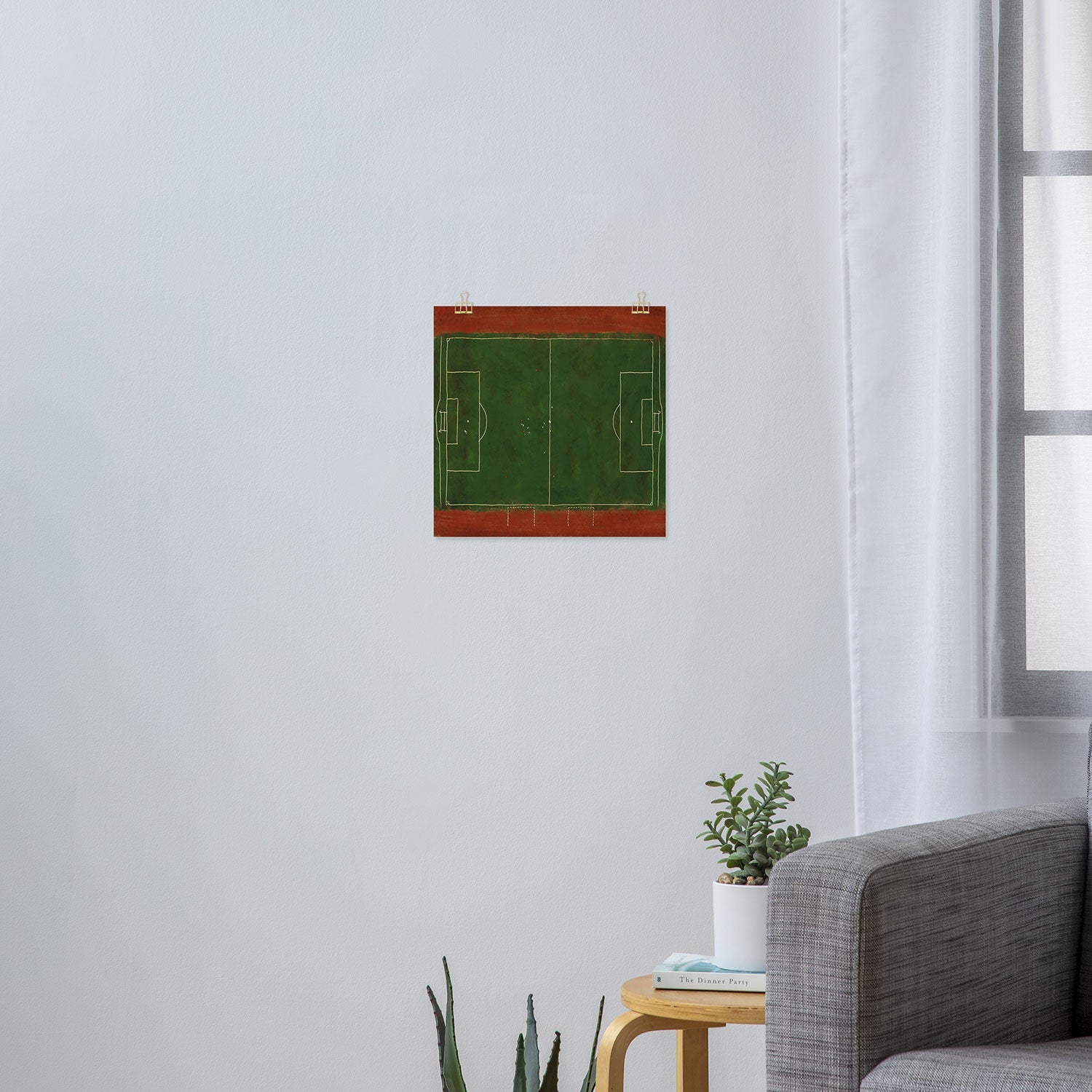 Society6 Design Studio Soccer Field Aerial Painting Art Print