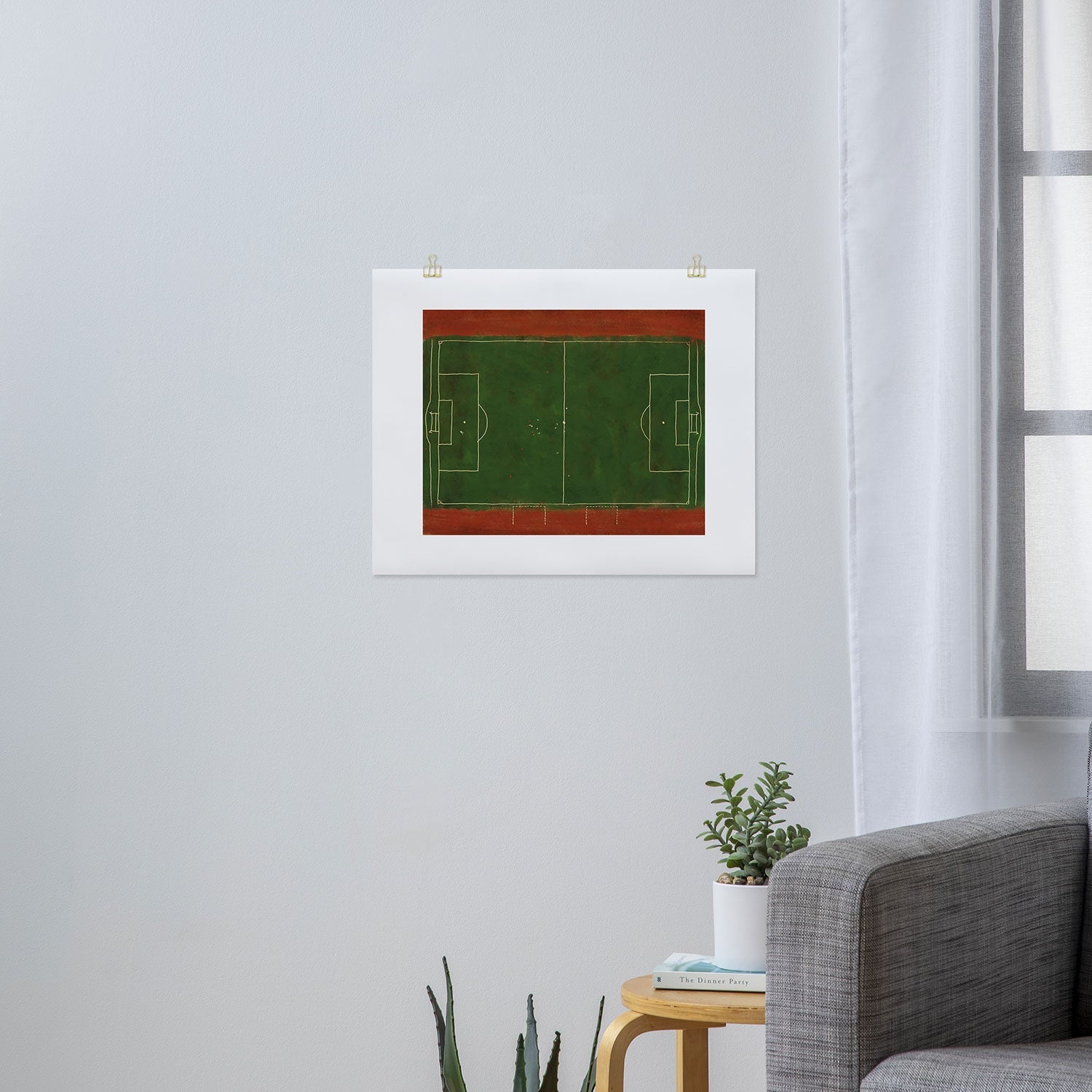 Society6 Design Studio Soccer Field Aerial Painting Art Print