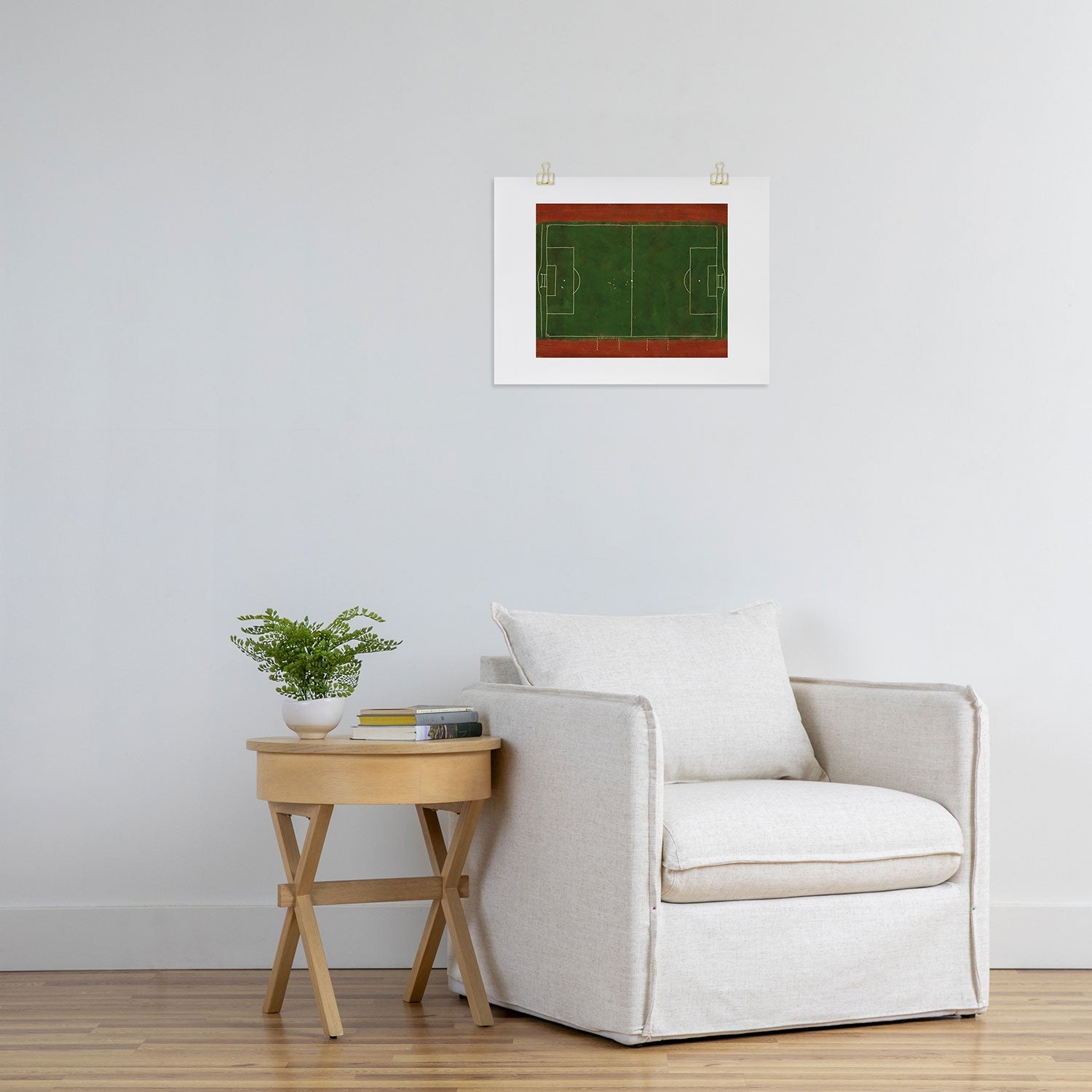 Society6 Design Studio Soccer Field Aerial Painting Art Print