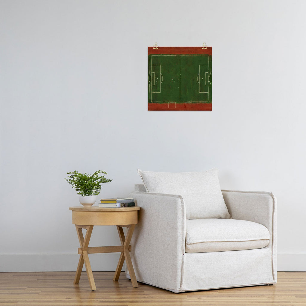 Society6 Design Studio Soccer Field Aerial Painting Art Print