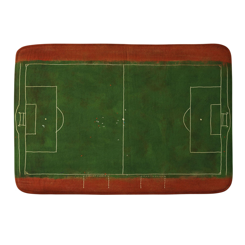 Society6 Design Studio Soccer Field Aerial Painting Memory Foam Bath Mat