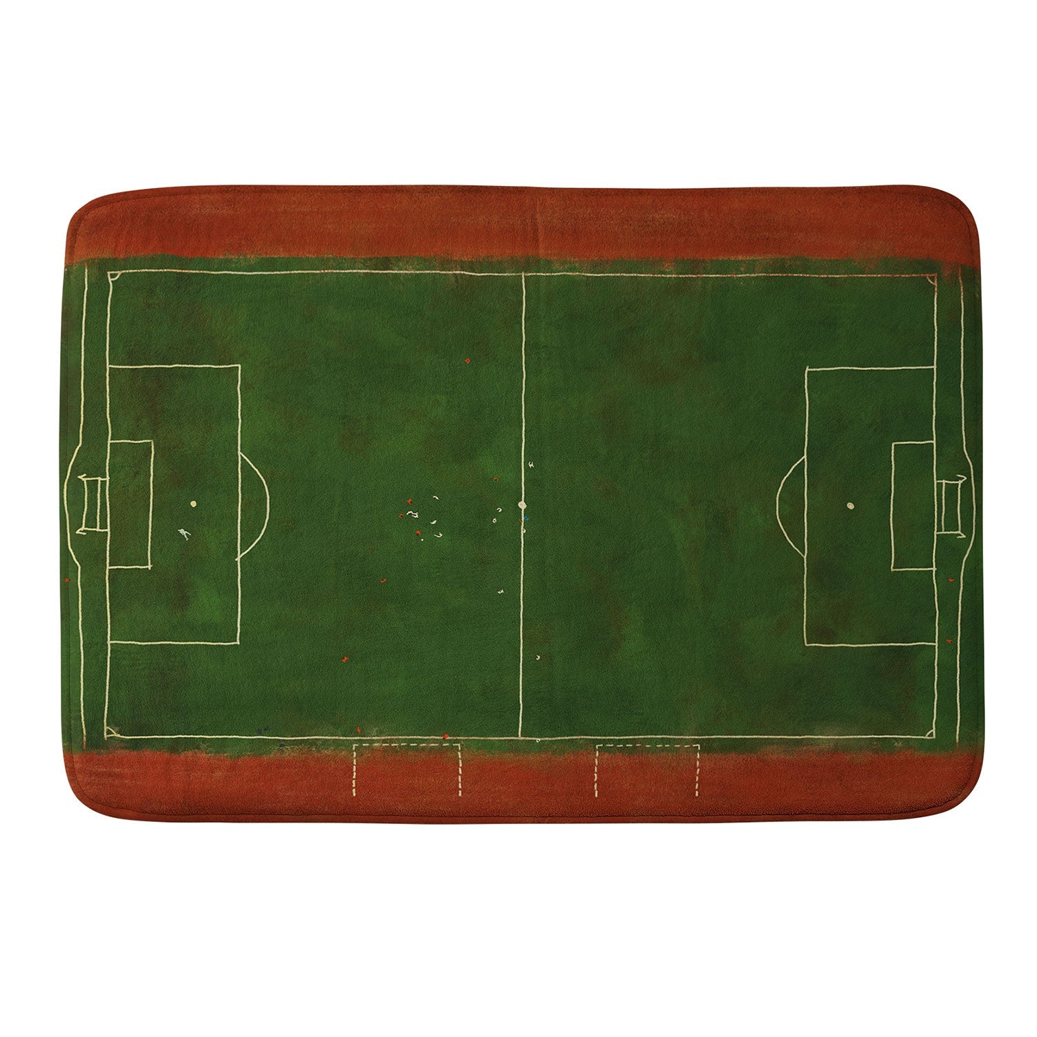 Society6 Design Studio Soccer Field Aerial Painting Memory Foam Bath Mat