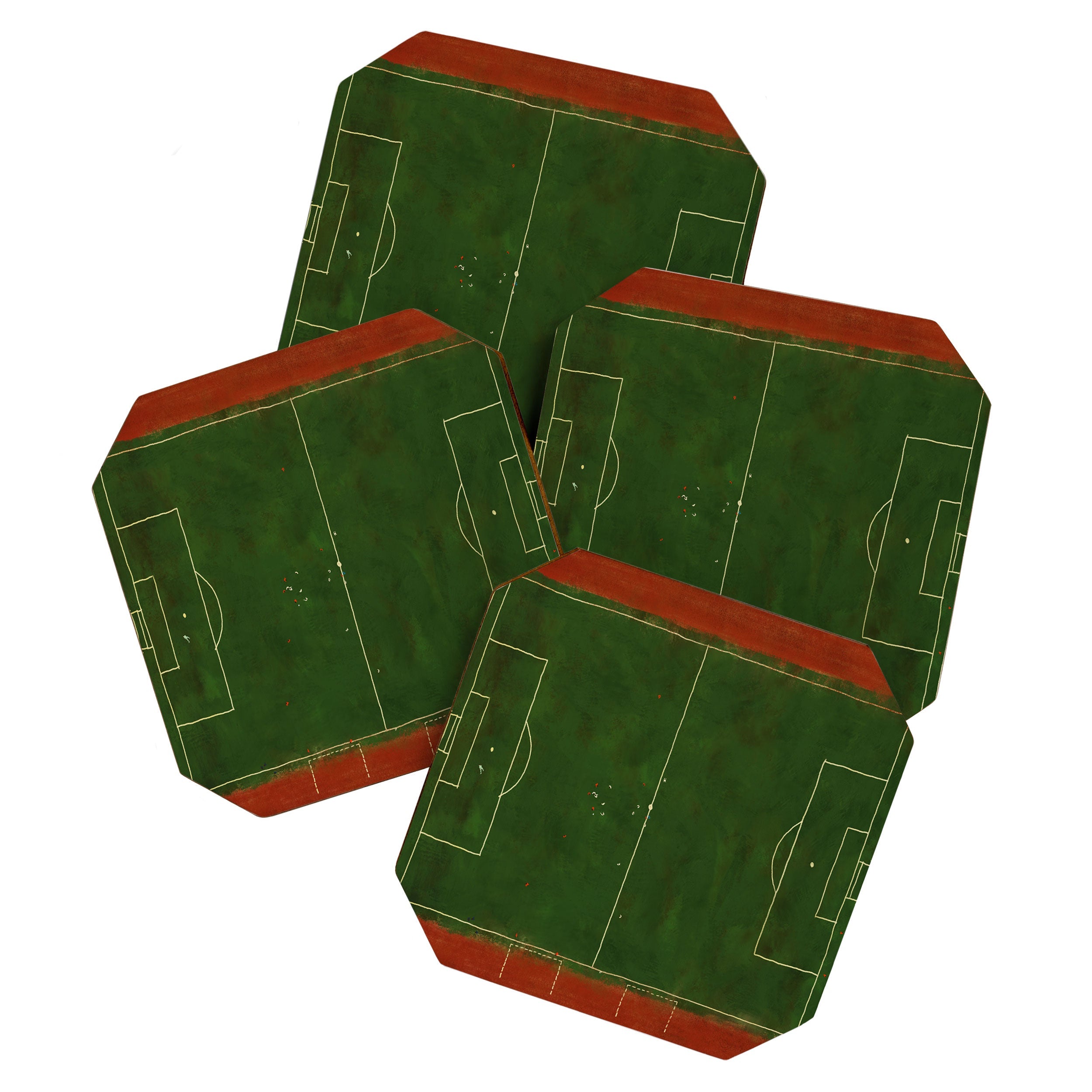 Society6 Design Studio Soccer Field Aerial Painting Coaster Set