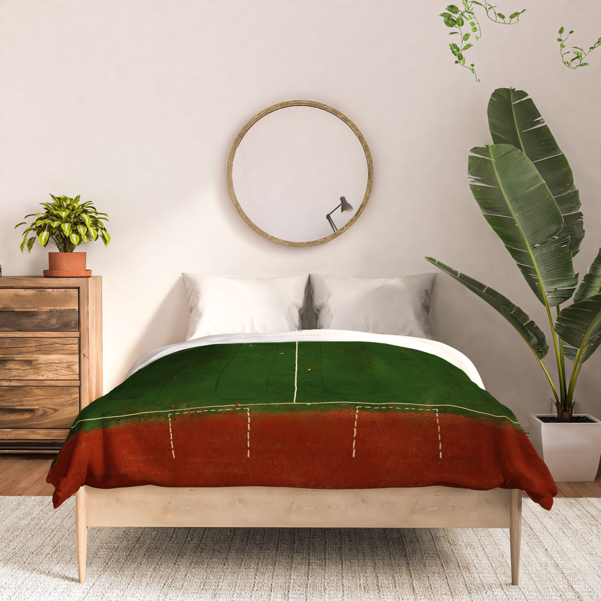 Society6 Design Studio Soccer Field Aerial Painting Comforter