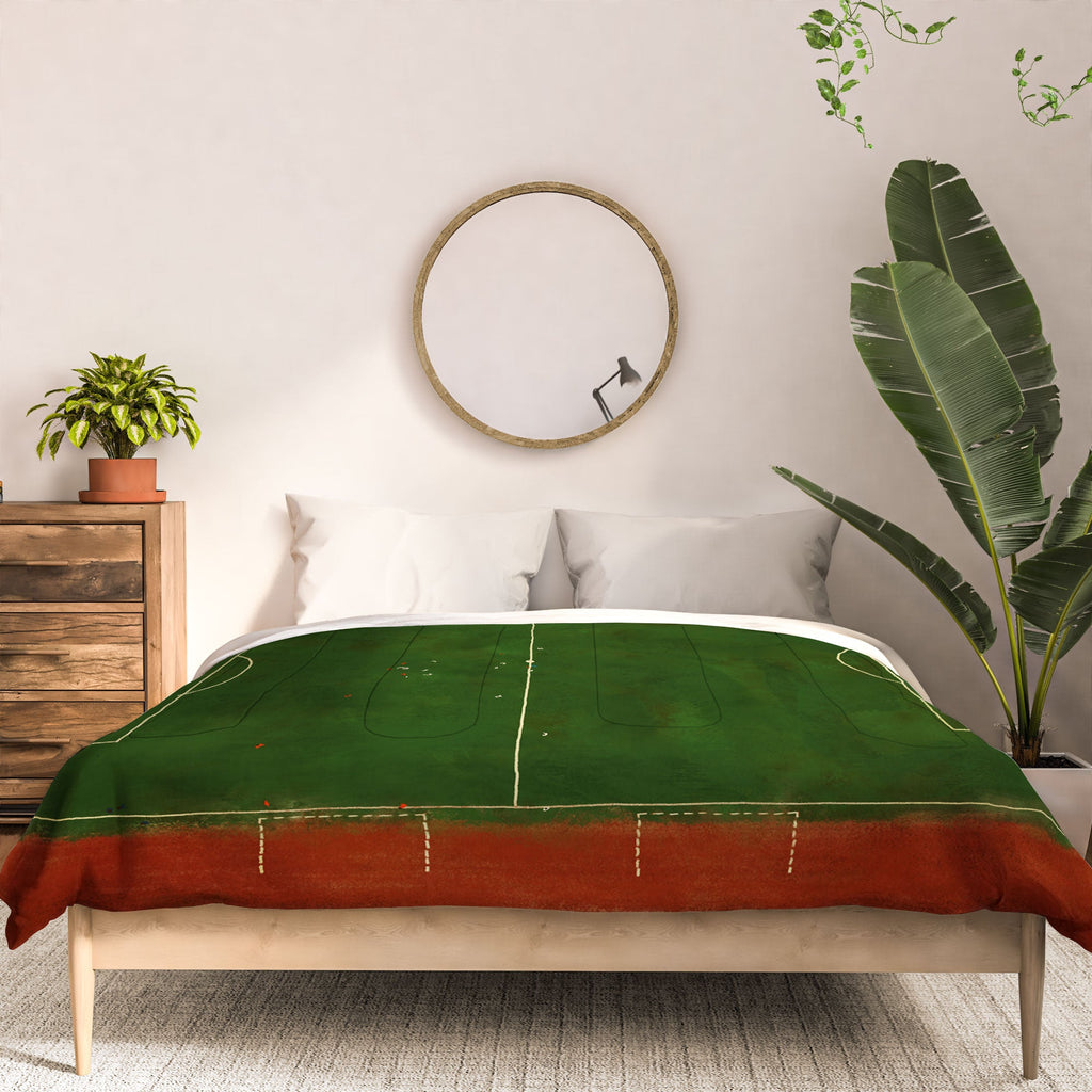 Society6 Design Studio Soccer Field Aerial Painting Comforter