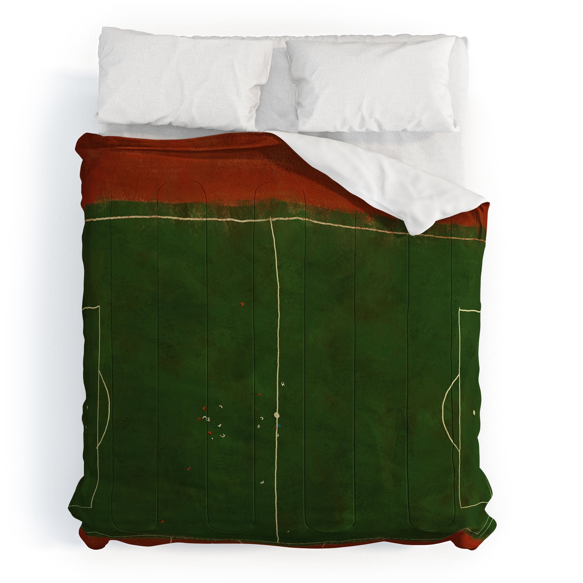 Society6 Design Studio Soccer Field Aerial Painting Comforter