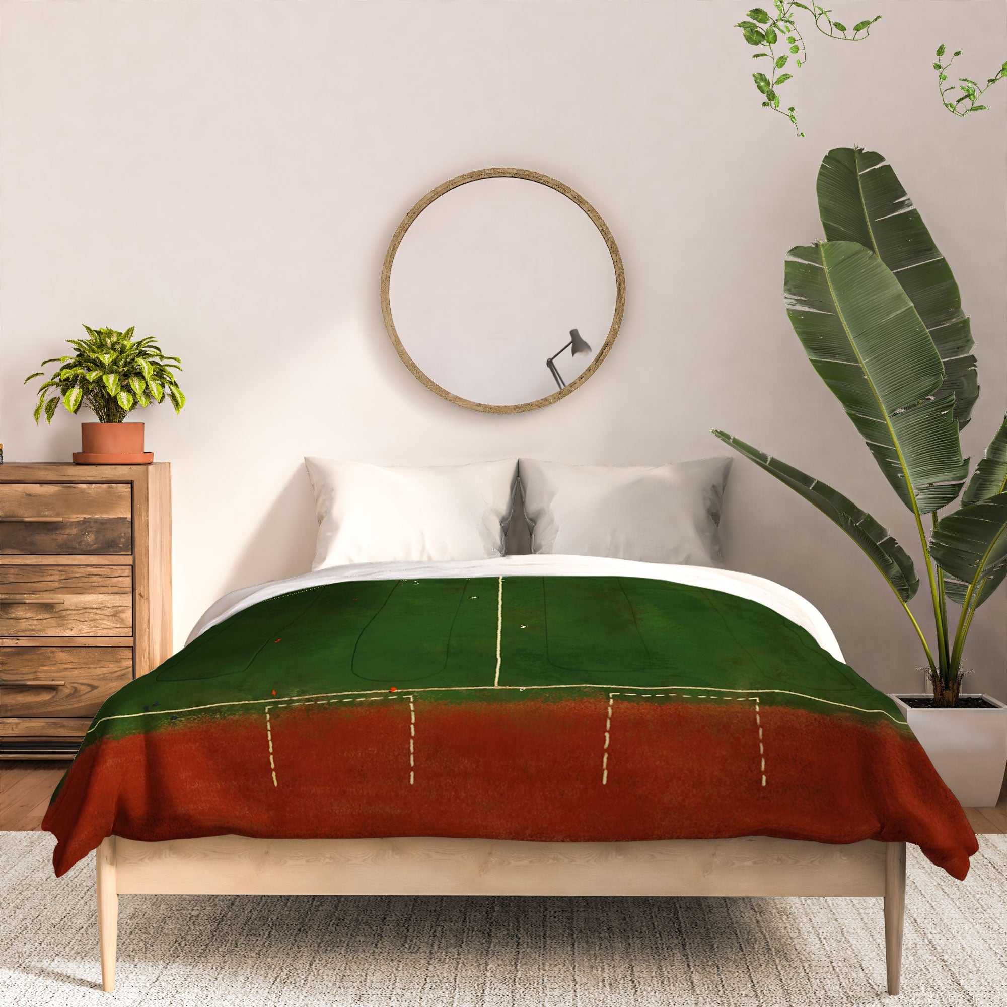 Society6 Design Studio Soccer Field Aerial Painting Comforter