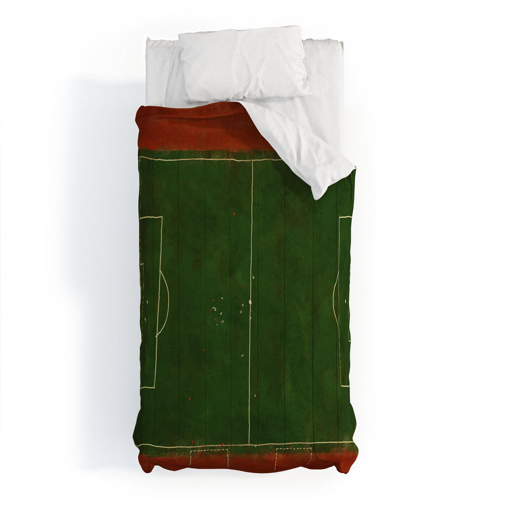 Society6 Design Studio Soccer Field Aerial Painting Comforter