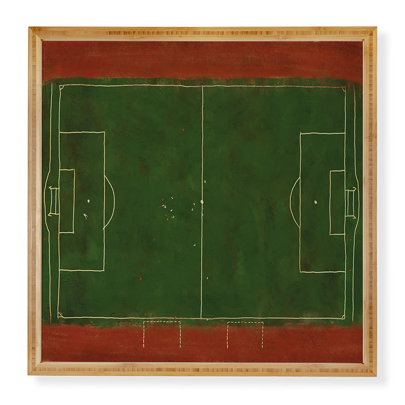 Society6 Design Studio Soccer Field Aerial Painting Framed Wall Art