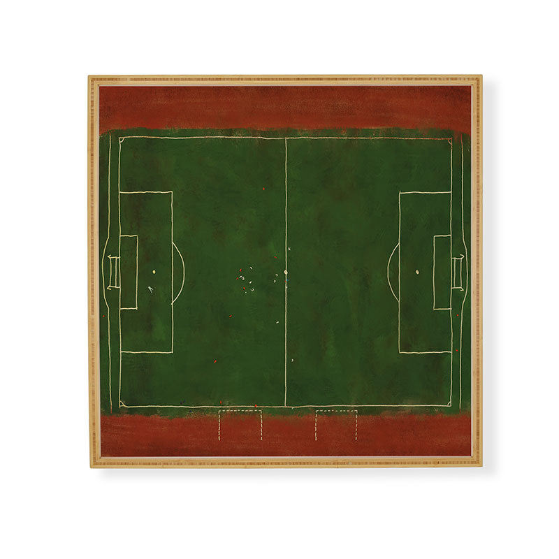 Society6 Design Studio Soccer Field Aerial Painting Framed Wall Art