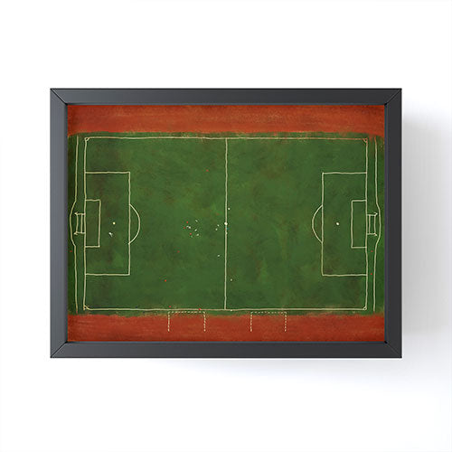 Society6 Design Studio Soccer Field Aerial Painting Framed Mini Art Print