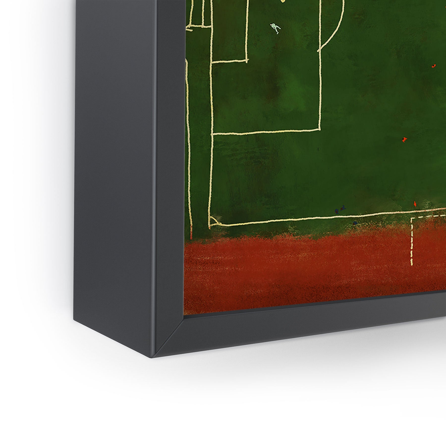 Society6 Design Studio Soccer Field Aerial Painting Framed Mini Art Print