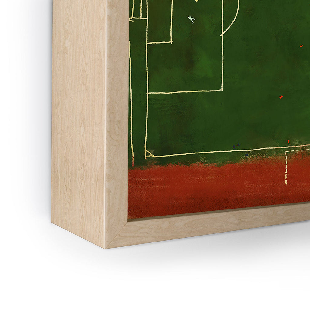 Society6 Design Studio Soccer Field Aerial Painting Framed Mini Art Print