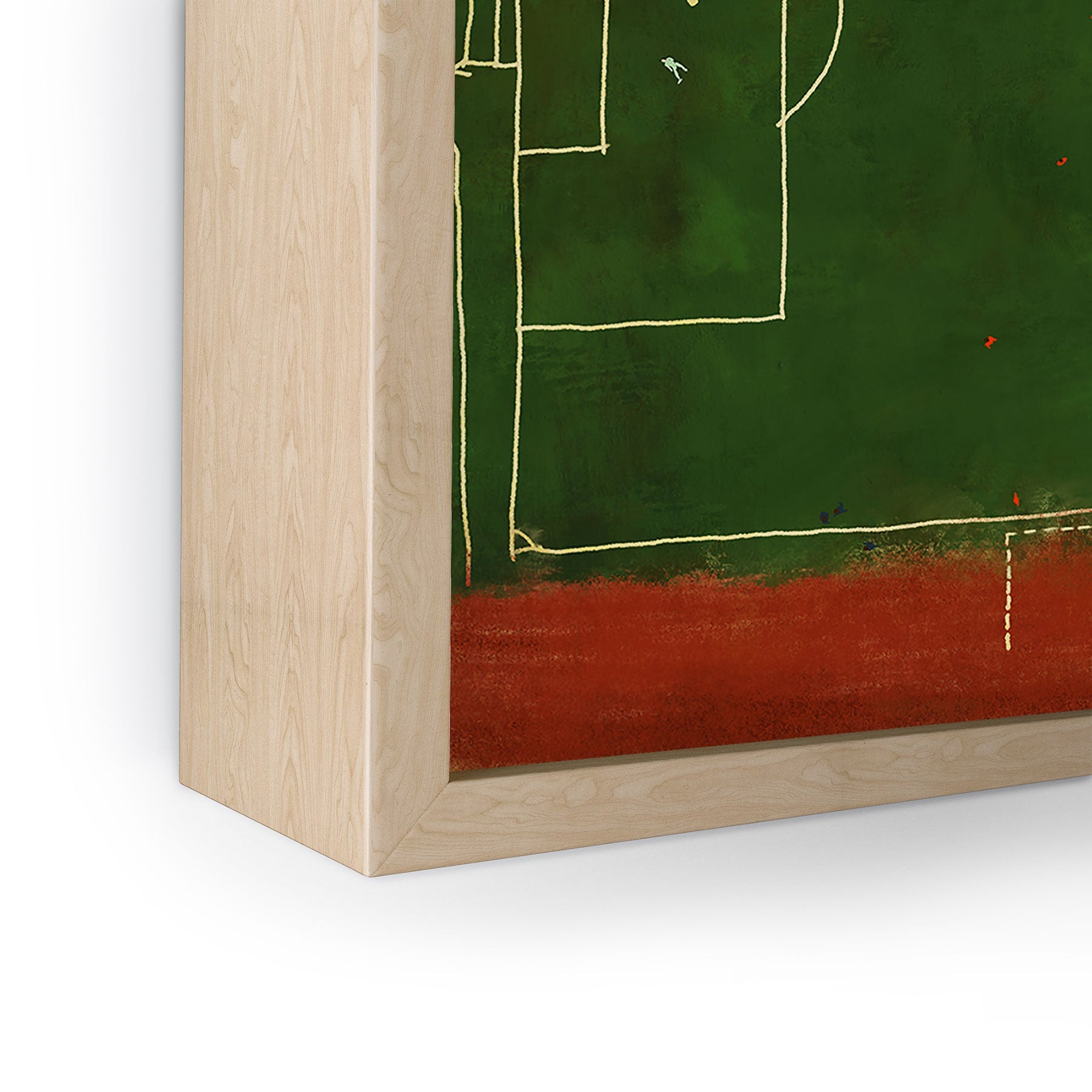 Society6 Design Studio Soccer Field Aerial Painting Framed Mini Art Print