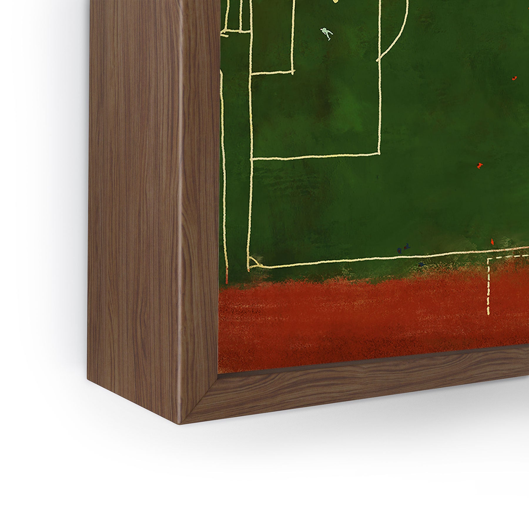 Society6 Design Studio Soccer Field Aerial Painting Framed Mini Art Print