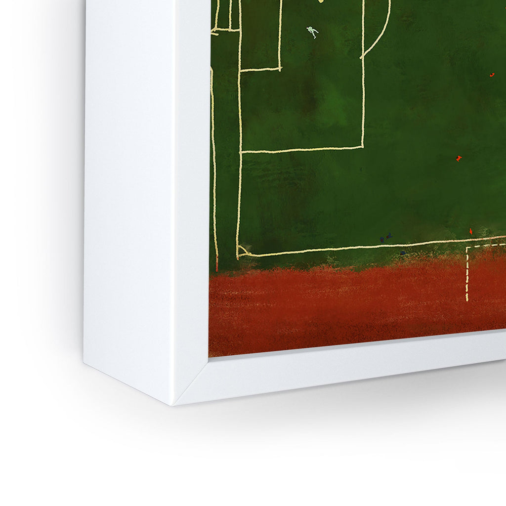 Society6 Design Studio Soccer Field Aerial Painting Framed Mini Art Print