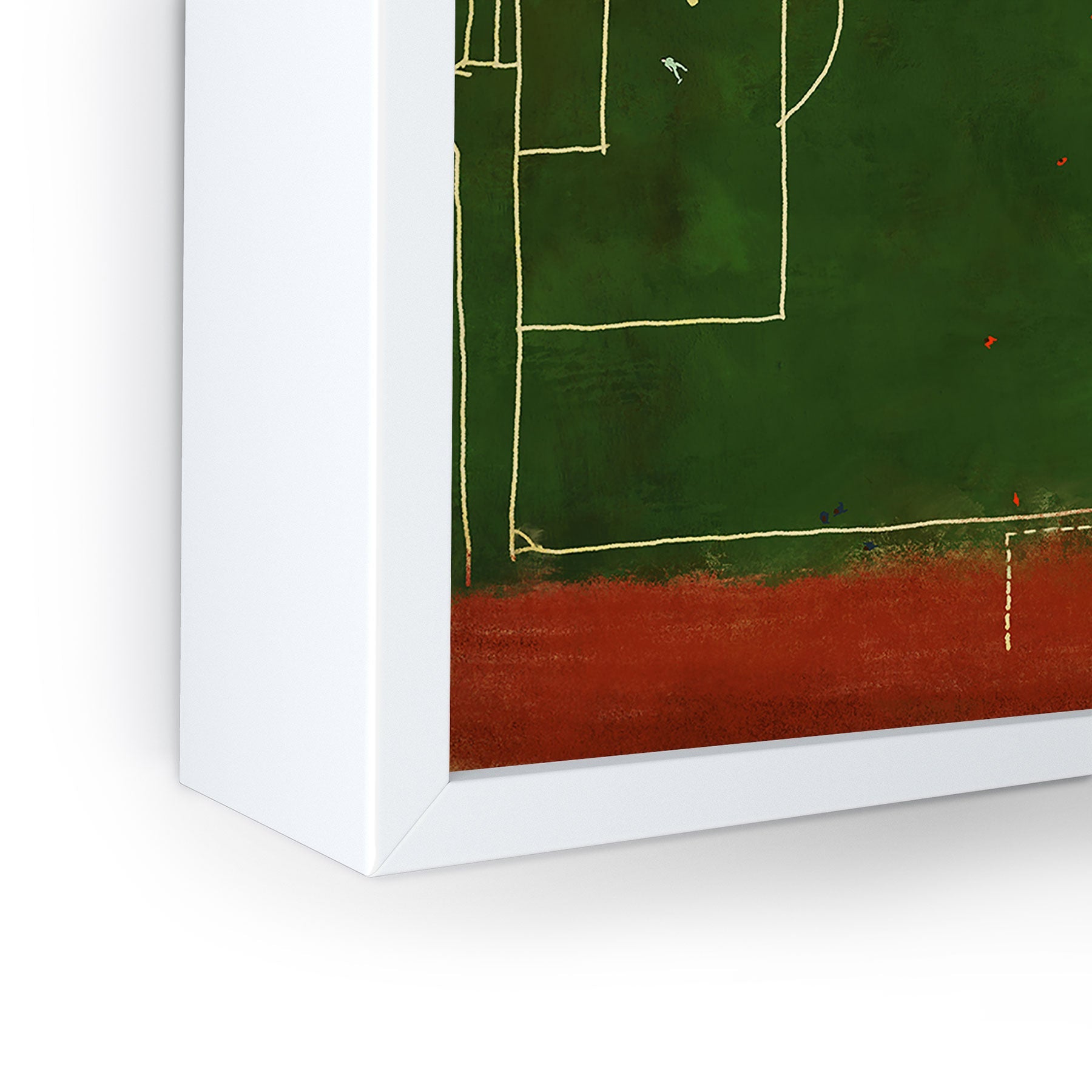 Society6 Design Studio Soccer Field Aerial Painting Framed Mini Art Print