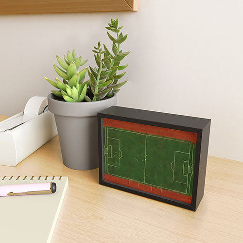 Society6 Design Studio Soccer Field Aerial Painting Framed Mini Art Print