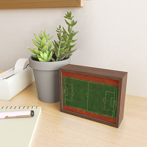 Society6 Design Studio Soccer Field Aerial Painting Framed Mini Art Print