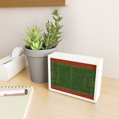 Society6 Design Studio Soccer Field Aerial Painting Framed Mini Art Print