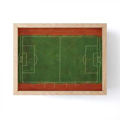 Society6 Design Studio Soccer Field Aerial Painting Framed Mini Art Print