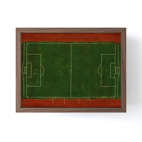 Society6 Design Studio Soccer Field Aerial Painting Framed Mini Art Print
