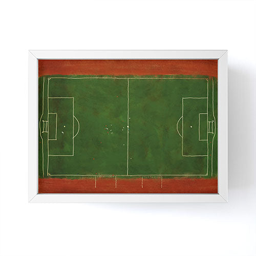 Society6 Design Studio Soccer Field Aerial Painting Framed Mini Art Print
