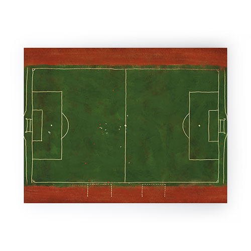 Society6 Design Studio Soccer Field Aerial Painting Mini Art Print
