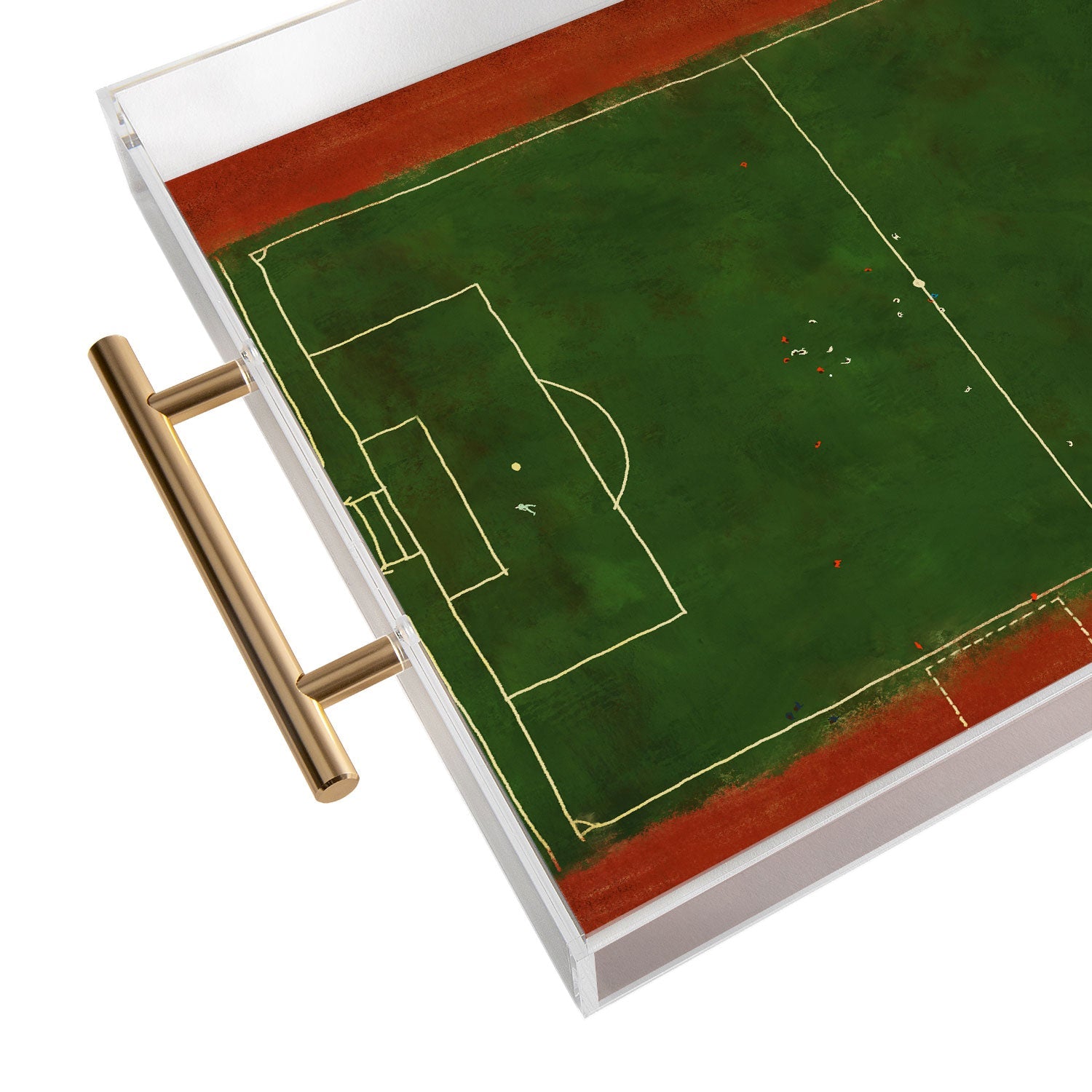 Society6 Design Studio Soccer Field Aerial Painting Acrylic Tray