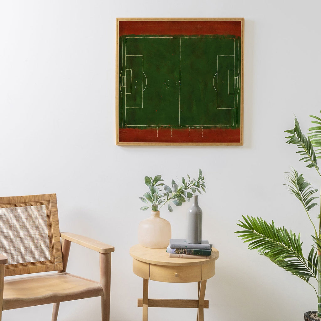 Society6 Design Studio Soccer Field Aerial Painting Framed Wall Art