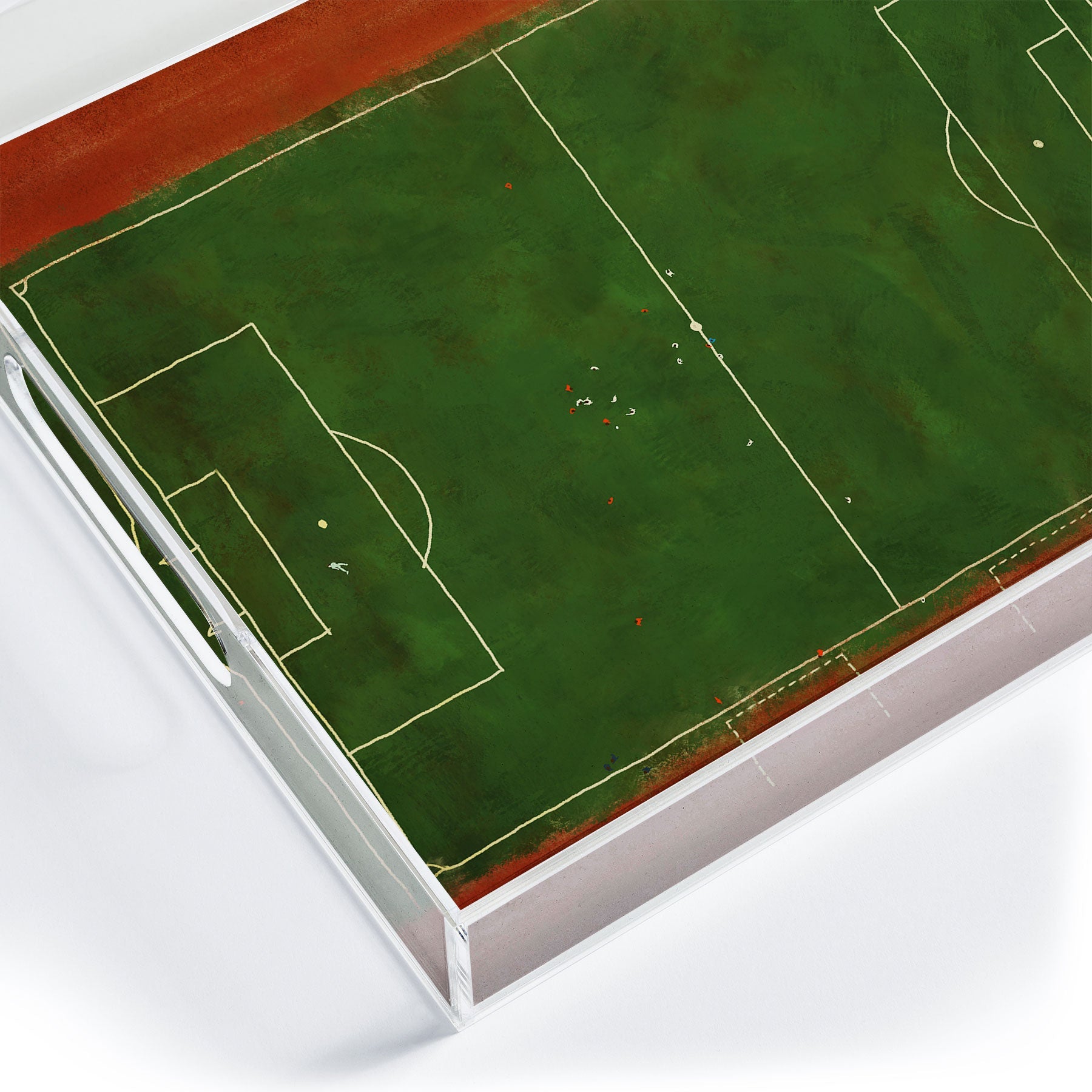 Society6 Design Studio Soccer Field Aerial Painting Acrylic Tray