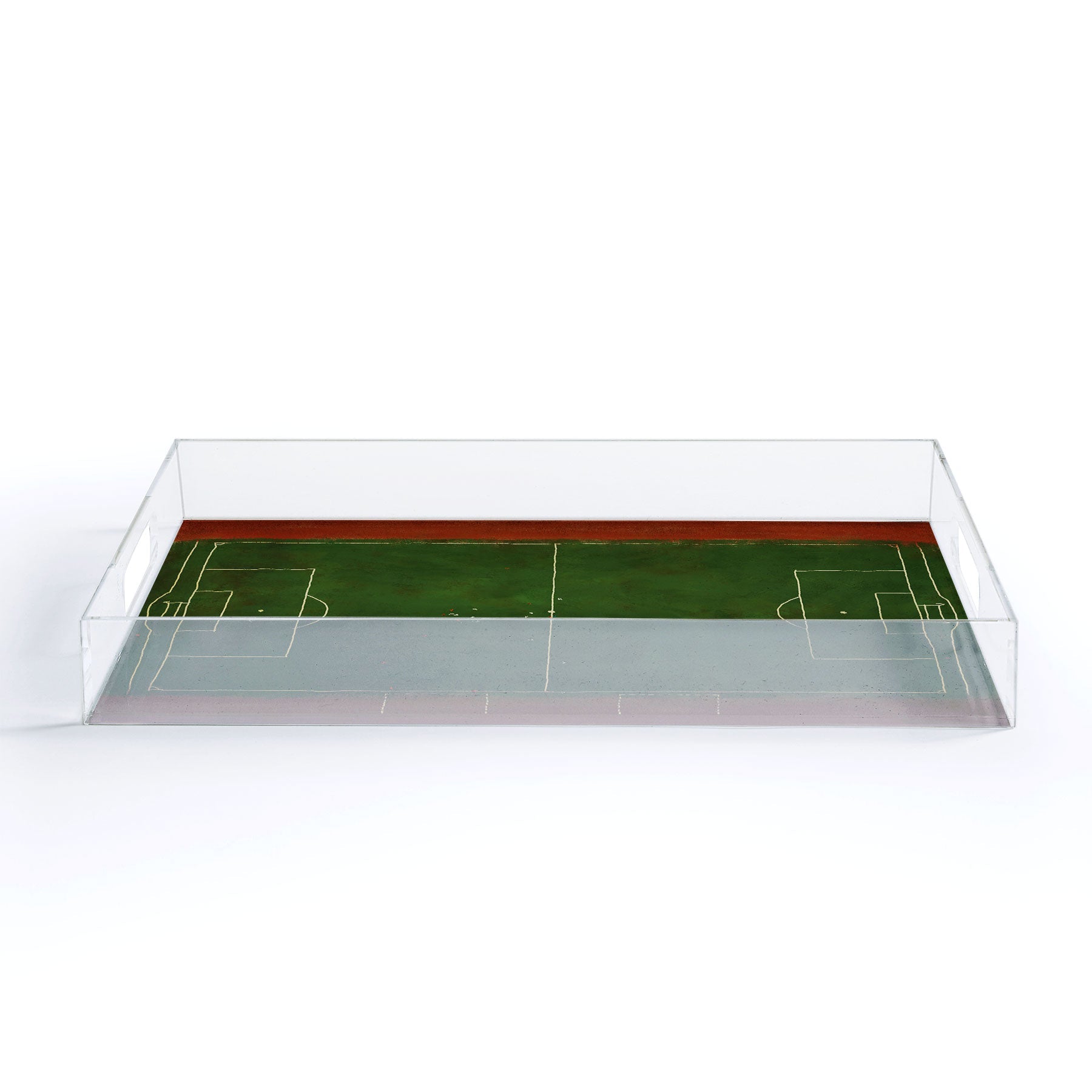 Society6 Design Studio Soccer Field Aerial Painting Acrylic Tray