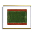 Society6 Design Studio Soccer Field Aerial Painting Metal Framed Art Print