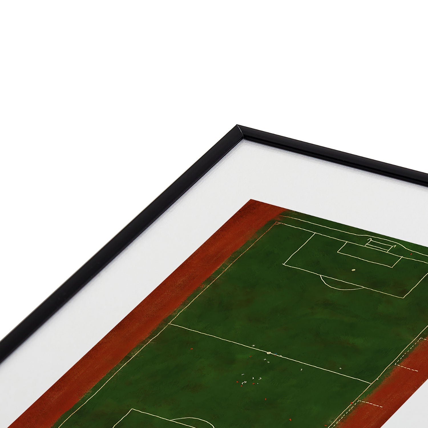 Society6 Design Studio Soccer Field Aerial Painting Metal Framed Art Print