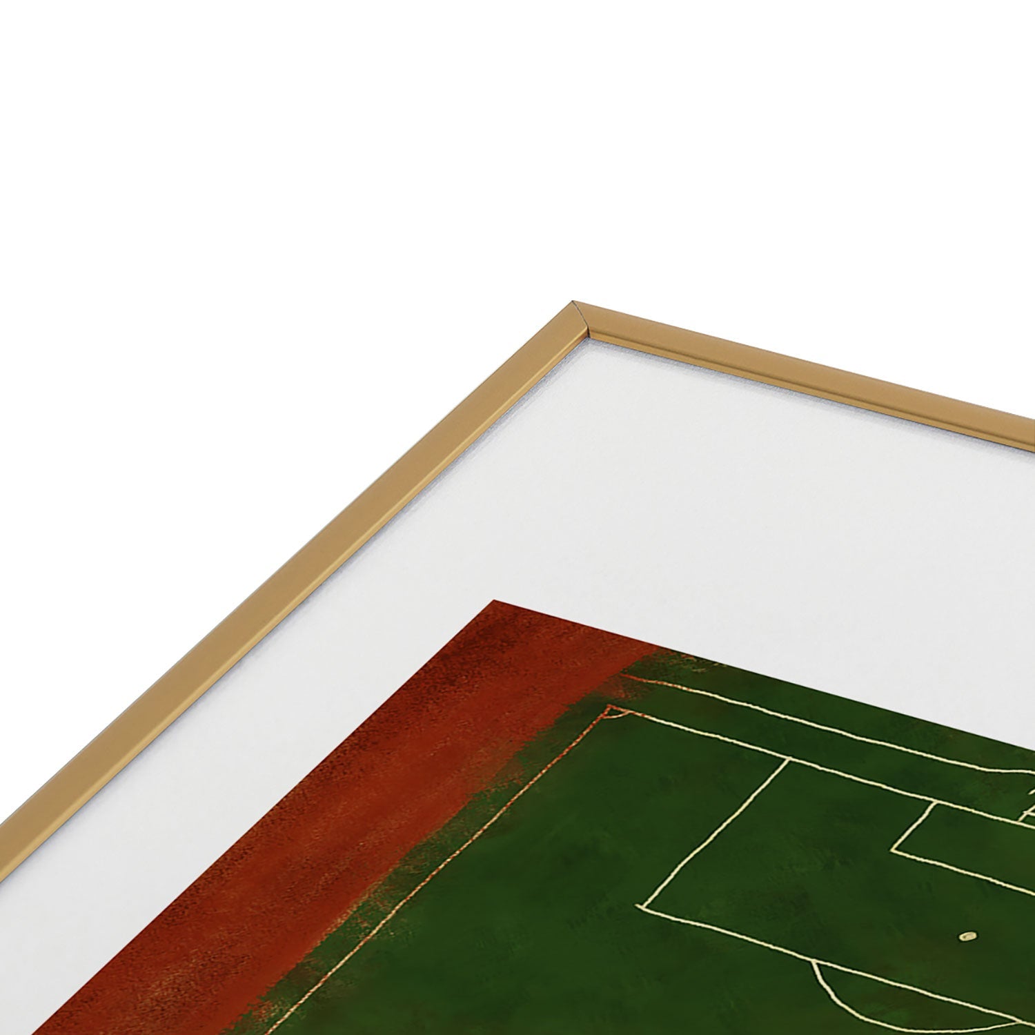 Society6 Design Studio Soccer Field Aerial Painting Metal Framed Art Print
