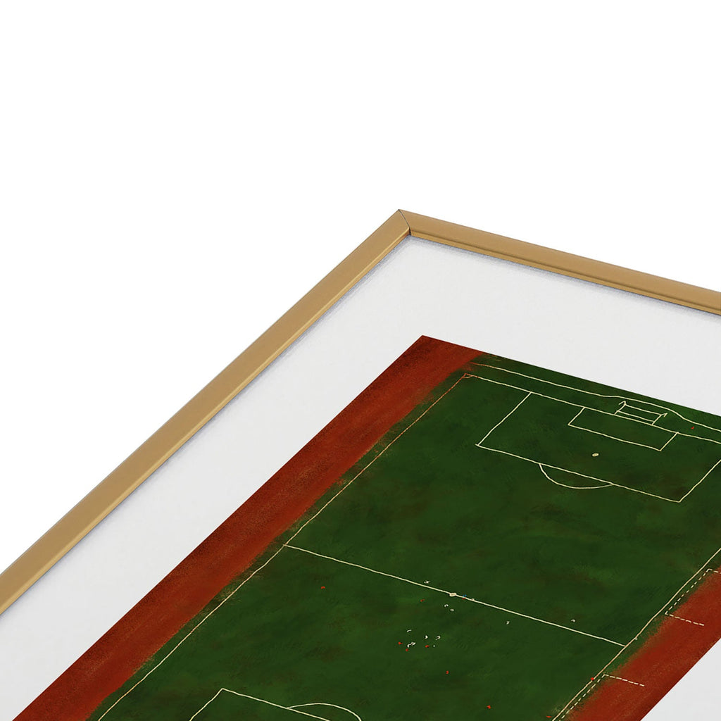 Society6 Design Studio Soccer Field Aerial Painting Metal Framed Art Print