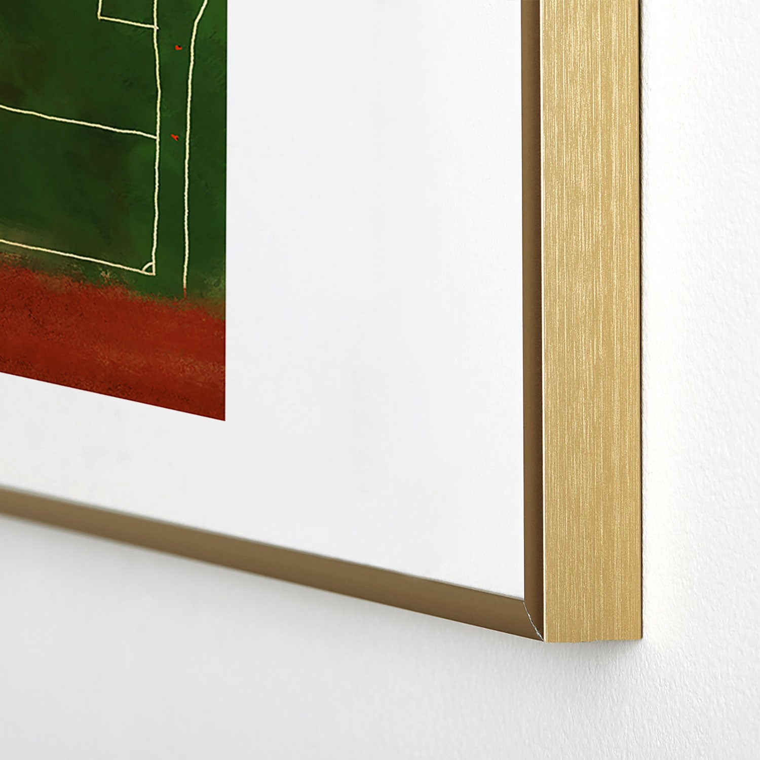 Society6 Design Studio Soccer Field Aerial Painting Metal Framed Art Print