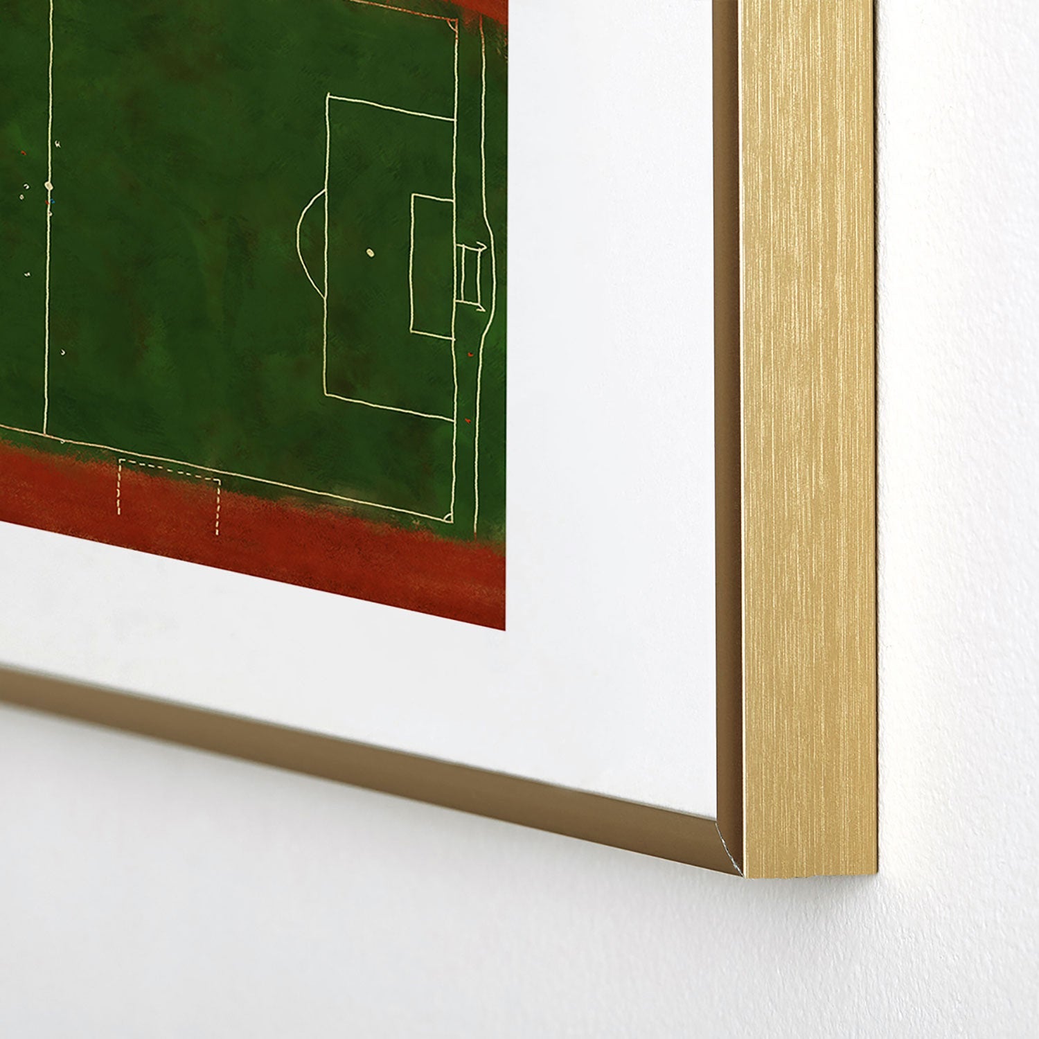Society6 Design Studio Soccer Field Aerial Painting Metal Framed Art Print