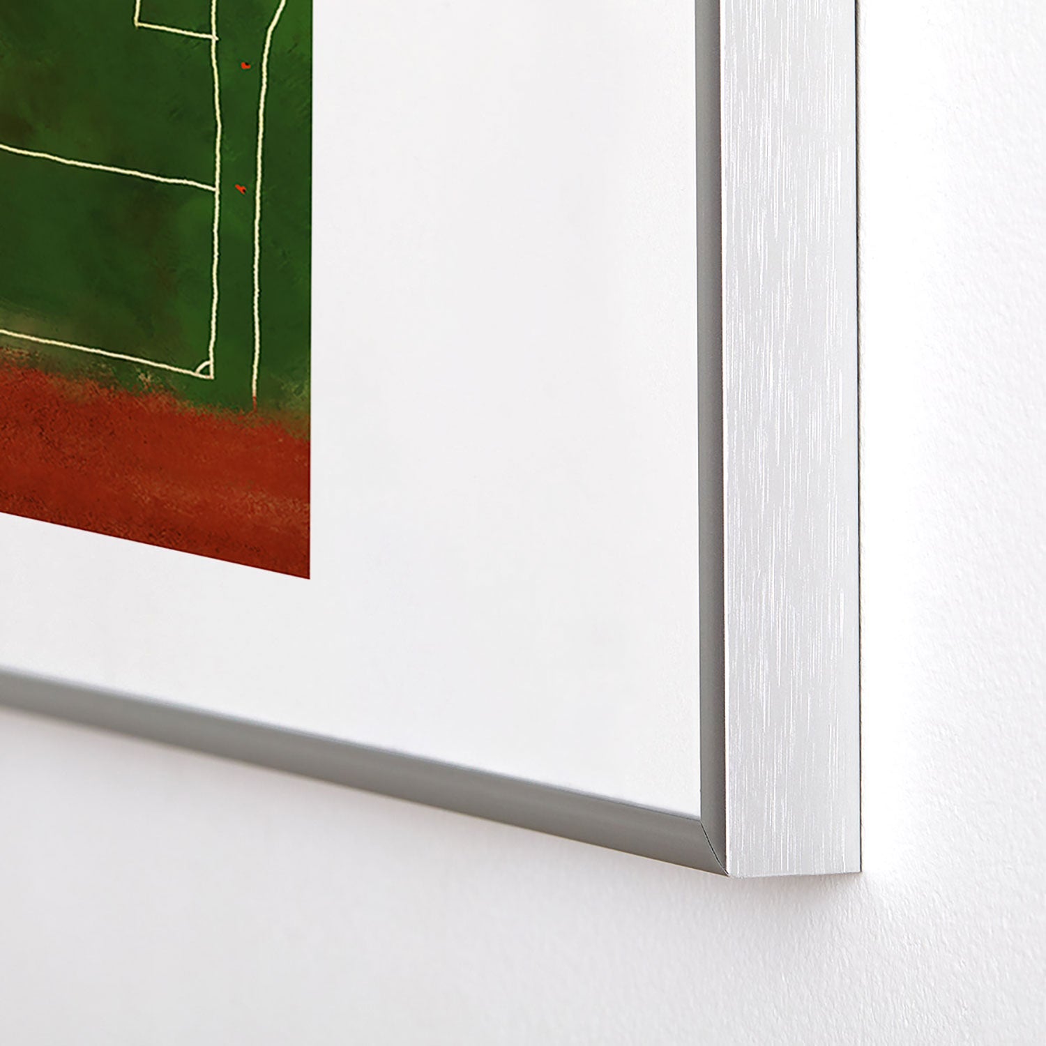 Society6 Design Studio Soccer Field Aerial Painting Metal Framed Art Print