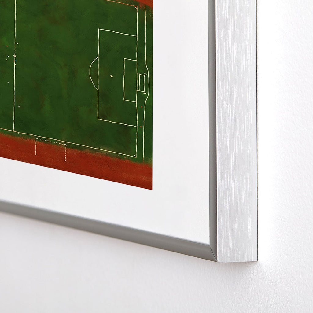 Society6 Design Studio Soccer Field Aerial Painting Metal Framed Art Print