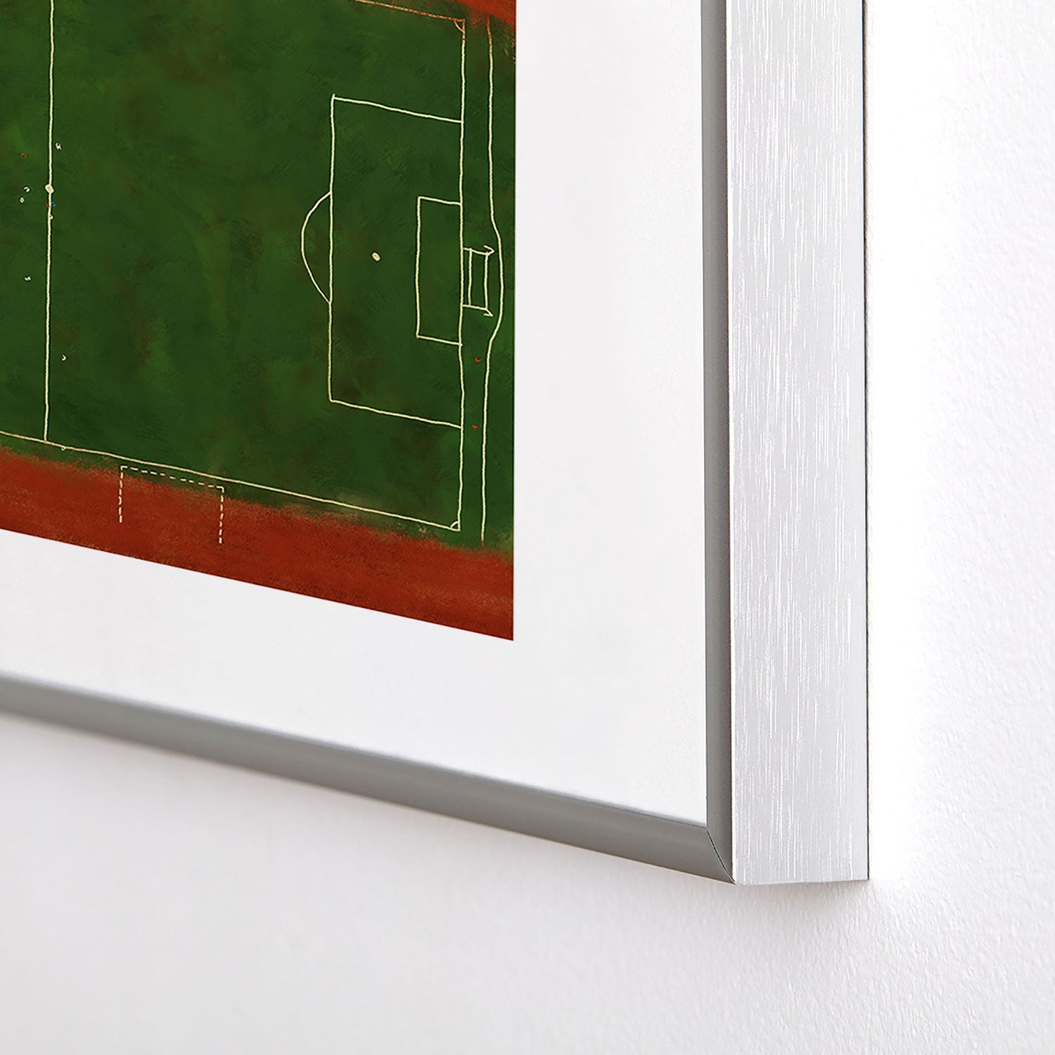 Society6 Design Studio Soccer Field Aerial Painting Metal Framed Art Print