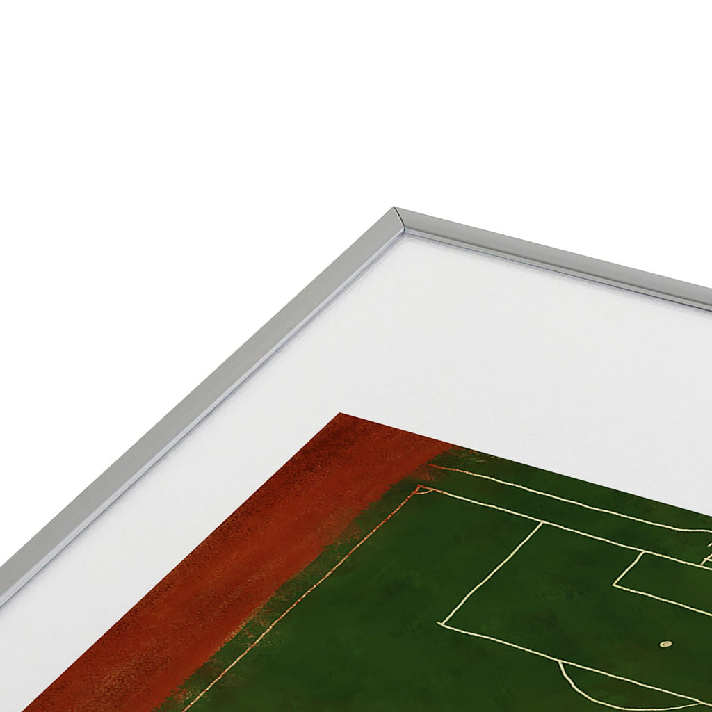 Society6 Design Studio Soccer Field Aerial Painting Metal Framed Art Print