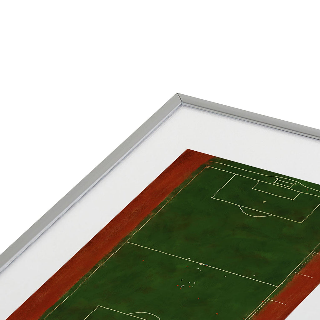 Society6 Design Studio Soccer Field Aerial Painting Metal Framed Art Print