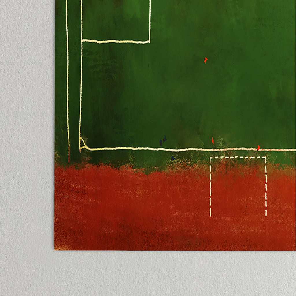 Society6 Design Studio Soccer Field Aerial Painting Poster